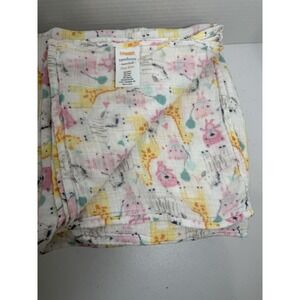 Gymboree‎ Newborn Muslin Swaddle Blanket Safari Animals Cotton Rayon 30x40